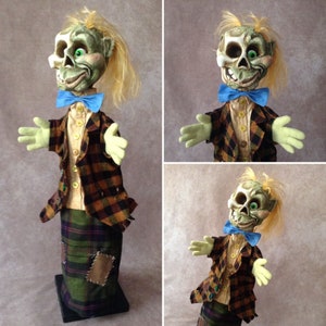 Handmade artisan happy zombie puppet traditional hand puppet, glove puppet for puppet theatre image 1