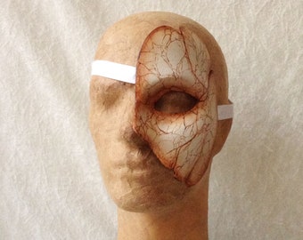 Artisan mask: &#39;Broken quarter&#39; (handpainted cracks) - Traditional handmade mask