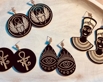 BRAND NUBIAN/Statement earrings/Egypt/handmade/gifts