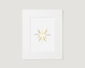 Moravian Star 8x10 matted print, winston-salem, wall art, north carolina, moravian, moravian cookies