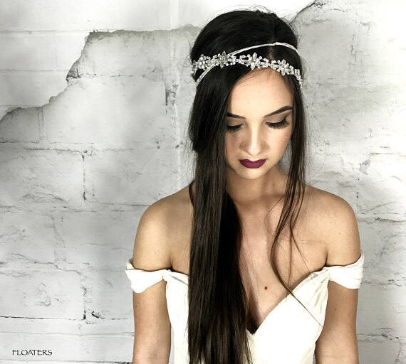 Bridal Halo Headband Hair Chain Boho Head Chain Bohemian Etsy