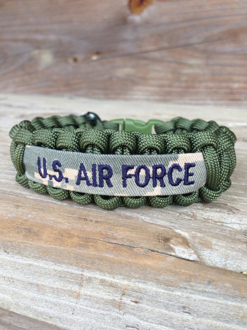 Military Paracord Bracelet with Name Tape / Army / Air Force / Etsy