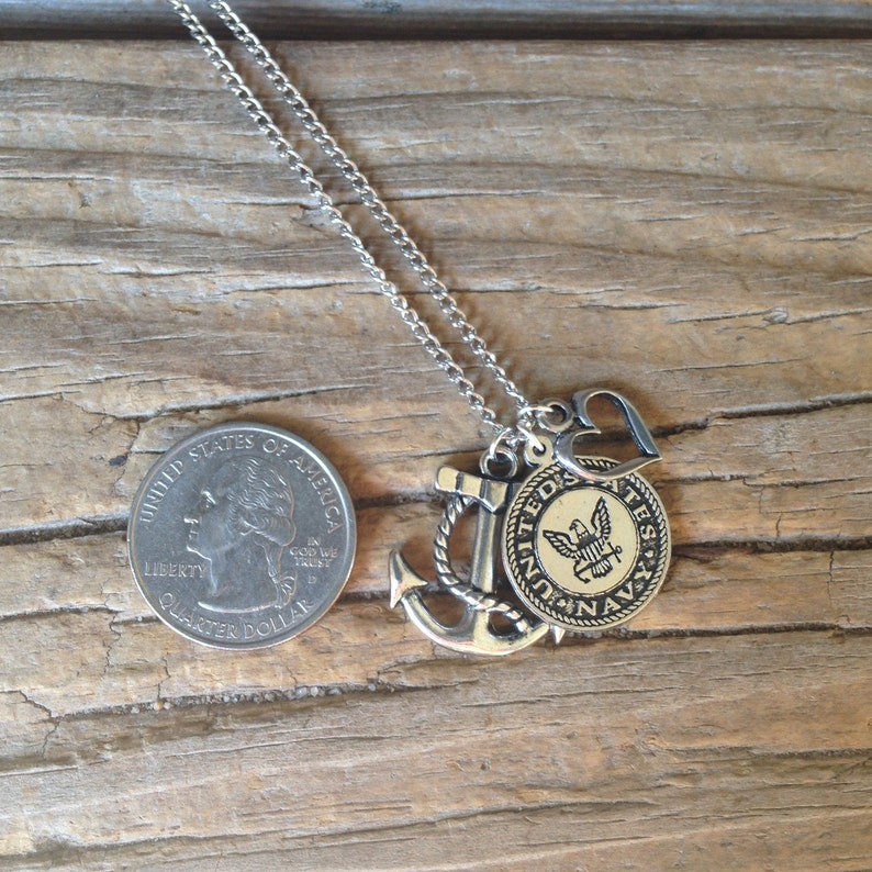 U.S. Navy Necklace / Navy Wife / Navy Girlfriend / Navy Mom / Etsy