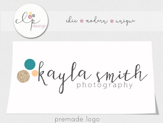 Glitter Dots Photography Logo And Watermark Branding Etsy