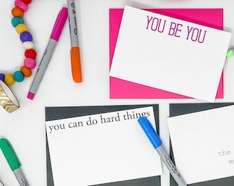 change the world notecard set with envelopes - correspondence cards/you can do hard things/change the world/pick-me-up gift/encouragement