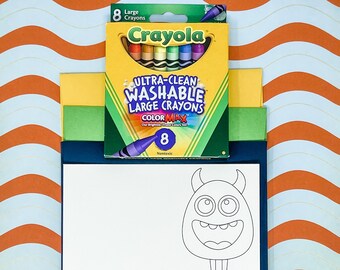monsters + trucks kids coloring note cards - note cards/kids handwriting/thank you cards/coloring pages/kids activities/summer craft