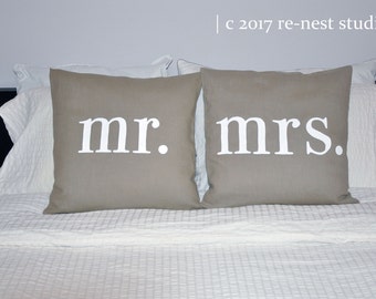 the wedding couple hand painted throw pillow set - engagement/wedding/bridal shower/anniversary/housewarming gift