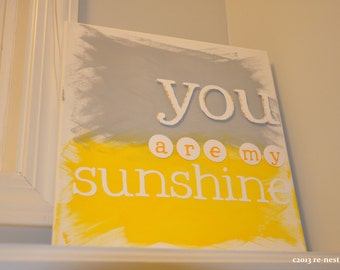 mini you are my sunshine customized canvas - sunshine nursery/gender neutral nursery/classic baby/child artwork/playroom/keepsake artwork