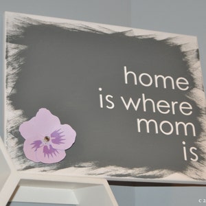 home is where mom is canvas art mothers day/mother of the bride/mother in law/aunt/grandmother/christmas gift/special mom/adoption image 2