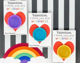 you are a•doh•able printed valentine's - preschool valentines/non food valentines/kindergarten valentines/valentines cards