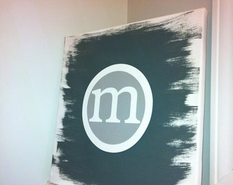 monogram letter canvas - single letter monogram/housewarming/engagement/new home/family canvas/gallery wall art/anniversary gift