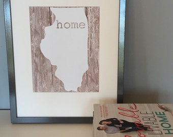 home state framed print - perfect for housewarming gift!