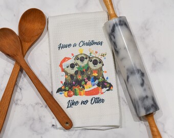 Have A Christmas Like No Otter Towel | Christmas Otter Towel | Stocking Stuffer | Microfiber Towel | Housewarming Gift | Hostess Gift