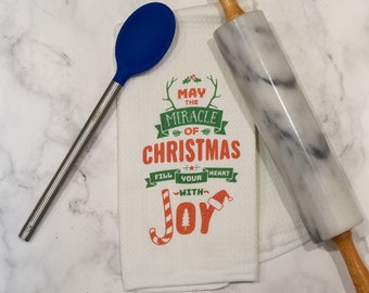 Christmas Joy Towel | Christmas Miracle Towel | Stocking Stuffer | Microfiber Towel | Housewarming Gift | Bridal Shower Gift | Hostess Gift