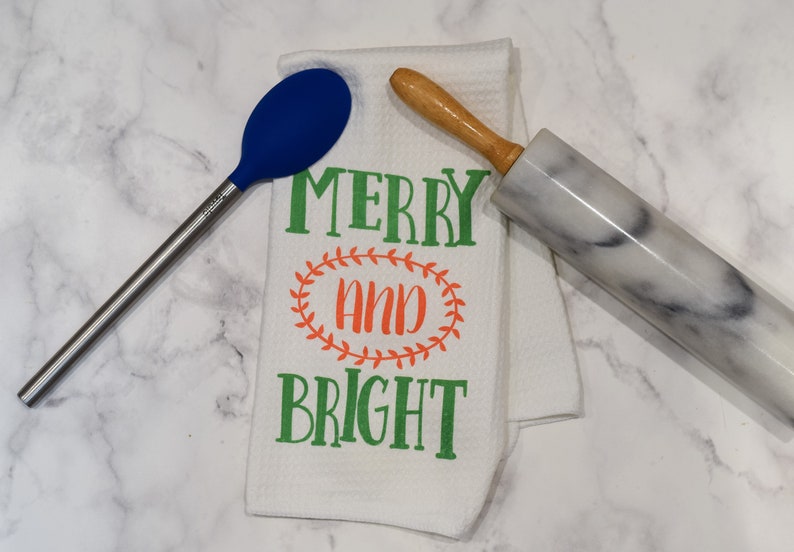 Merry and Bright | Christmas Towel | Microfiber Towel