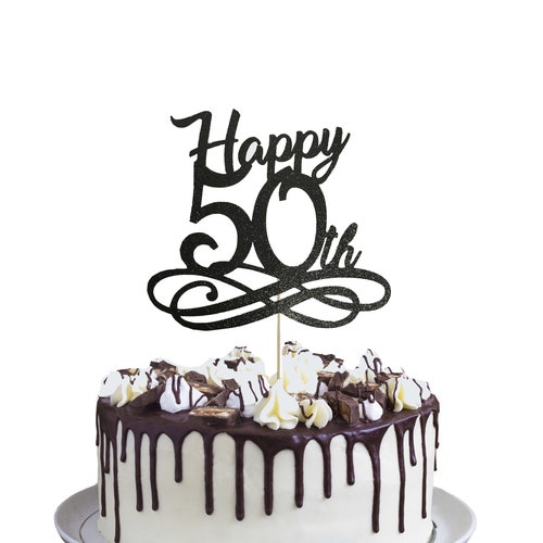 50th Birthday Cake Topper 50th Birthday Decoration 50th | Etsy