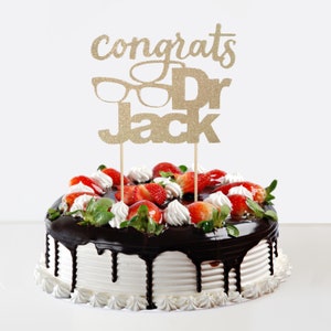 Optometry Graduation Cake Topper, Personalized Congrats Eyeglass Cake Topper for Optometrist Grad,  Eye Doctor Graduation Party Decor