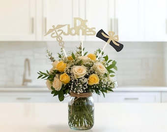 Medical School Graduation Party Decoration, Custom Doctor Name Set for Table Centerpiece, Med School Graduation Party Supplies or Gift