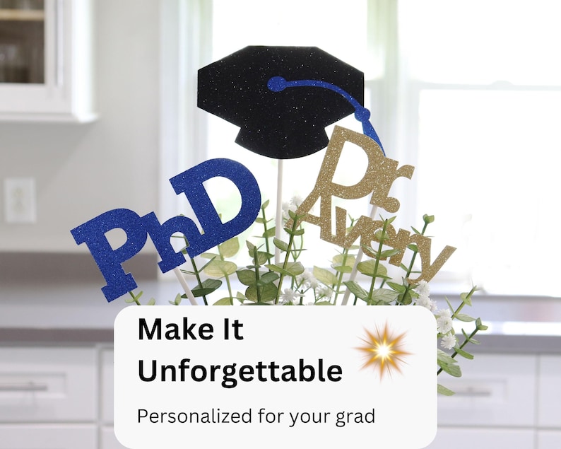 2026 PhD Graduation Table Centerpiece Sticks, PhD Graduation Decorations, Personalized 2026 PhD Party Supplies for PhD Graduate image 4