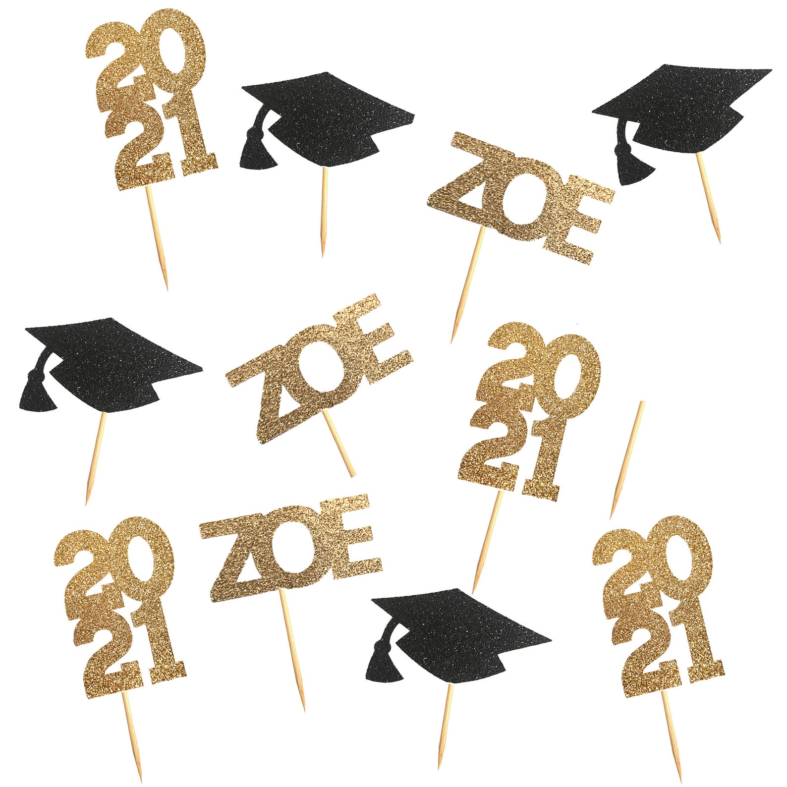 2021 Graduation Cupcake Toppers Custom Name Graduation | Etsy