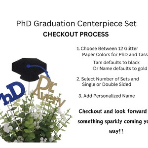 2026 PhD Graduation Table Centerpiece Sticks, PhD Graduation Decorations, Personalized 2026 PhD Party Supplies for PhD Graduate image 12