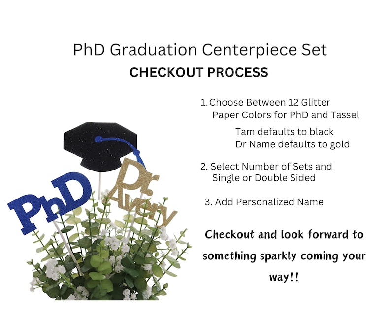 2026 PhD Graduation Table Centerpiece Sticks, PhD Graduation Decorations, Personalized 2026 PhD Party Supplies for PhD Graduate image 12