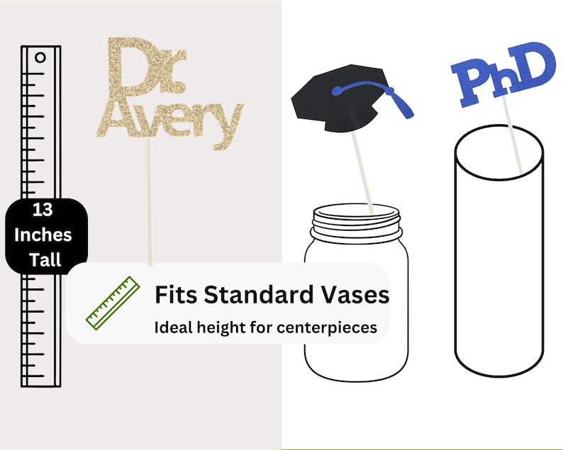 2026 PhD Graduation Table Centerpiece Sticks, PhD Graduation Decorations, Personalized 2026 PhD Party Supplies for PhD Graduate image 7