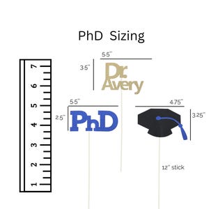 2026 PhD Graduation Table Centerpiece Sticks, PhD Graduation Decorations, Personalized 2026 PhD Party Supplies for PhD Graduate image 8