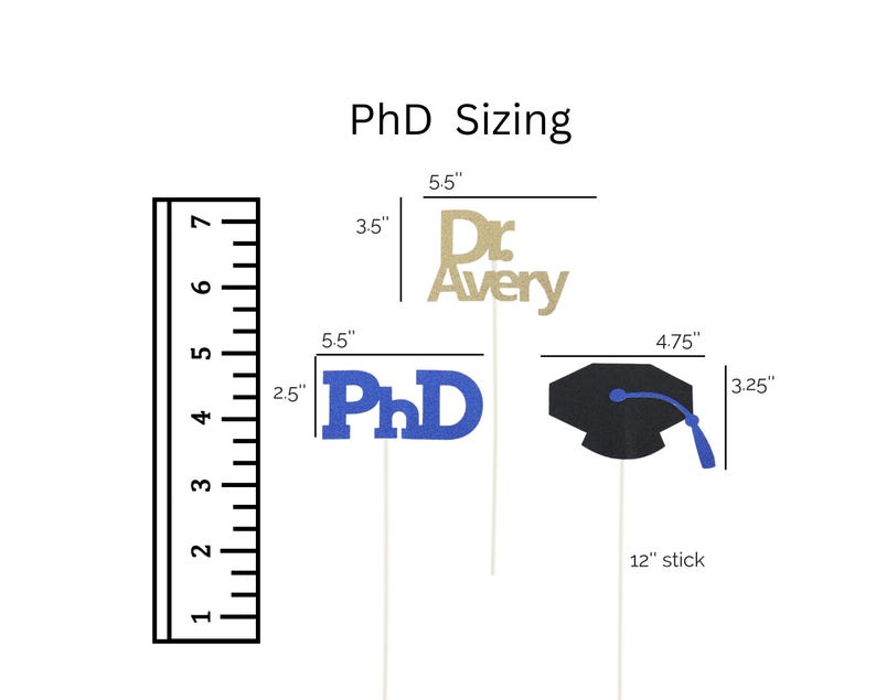 2026 PhD Graduation Table Centerpiece Sticks, PhD Graduation Decorations, Personalized 2026 PhD Party Supplies for PhD Graduate image 8