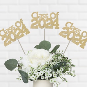 Class of 2024 Graduation Table Centerpieces, Graduation Party Decorations 2024, Graduation Floral Table Decorations