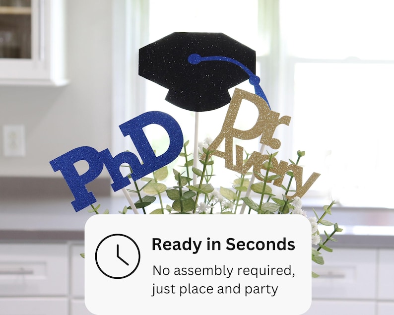 2026 PhD Graduation Table Centerpiece Sticks, PhD Graduation Decorations, Personalized 2026 PhD Party Supplies for PhD Graduate image 6