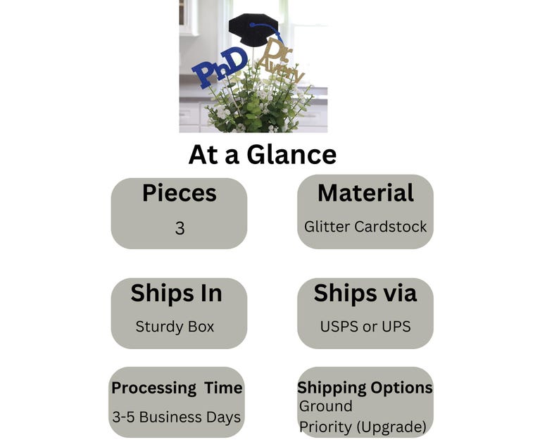 2026 PhD Graduation Table Centerpiece Sticks, PhD Graduation Decorations, Personalized 2026 PhD Party Supplies for PhD Graduate image 3