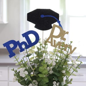 2026 PhD Graduation Table Centerpiece Sticks, PhD Graduation Decorations, Personalized 2026 PhD Party Supplies for PhD Graduate