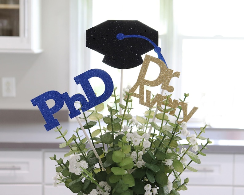 2026 PhD Graduation Table Centerpiece Sticks, PhD Graduation Decorations, Personalized 2026 PhD Party Supplies for PhD Graduate image 1