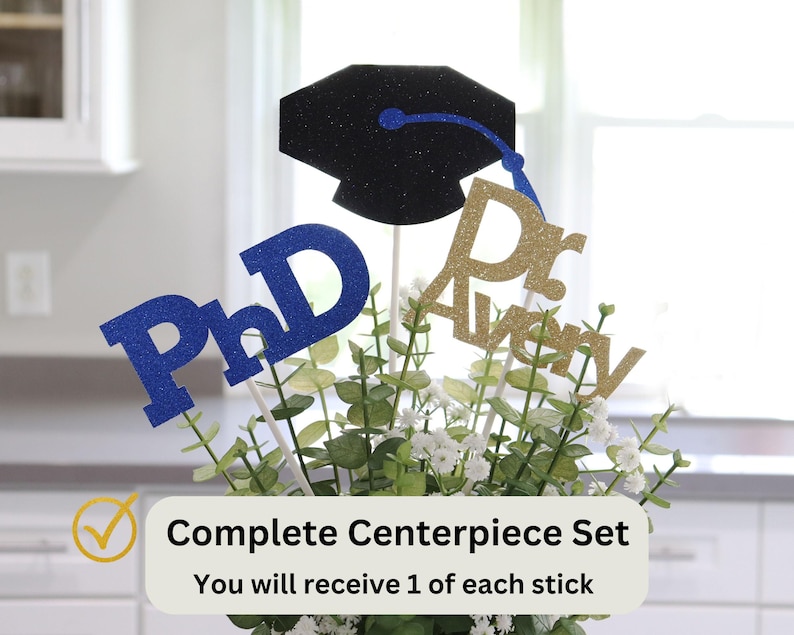 2026 PhD Graduation Table Centerpiece Sticks, PhD Graduation Decorations, Personalized 2026 PhD Party Supplies for PhD Graduate image 5