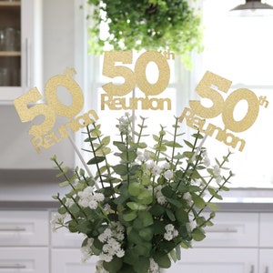 50th Class Reunion Centerpieces, Class of 1975 Reunion Decorations, 50th High School Class Reunion Party Decor