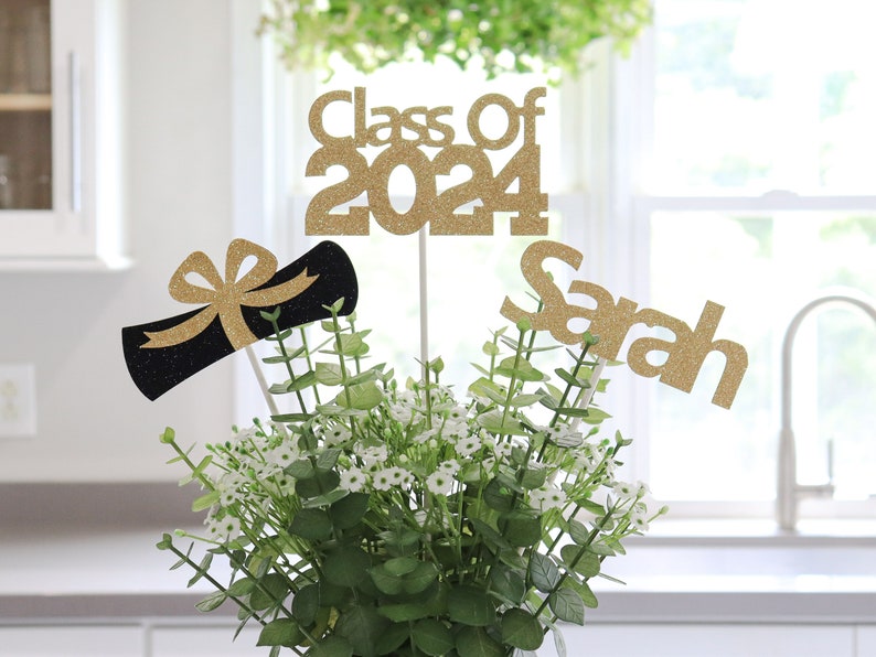 Graduation Centerpieces 2024, Graduation Decorations, Grad Party Decor, Class of 2024 Graduation Centerpiece image 1