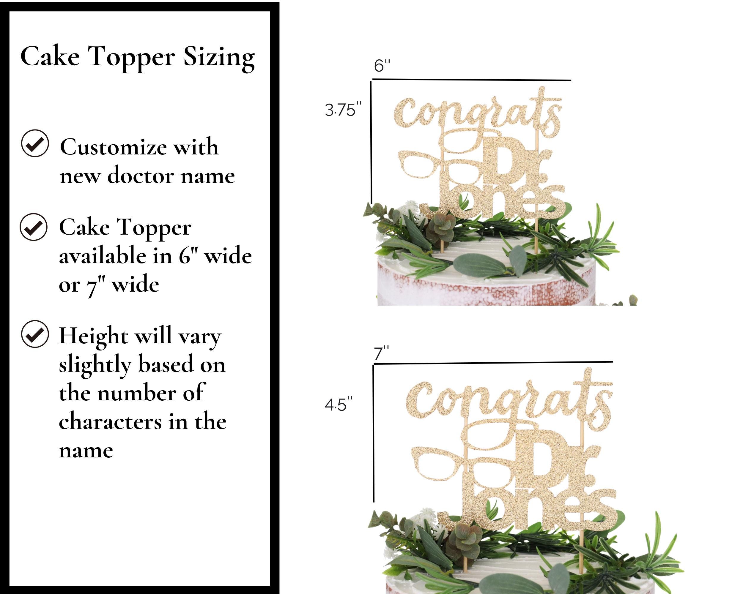 Optometry Graduation Cake Topper, Personalized Congrats Eyeglass Cake ...