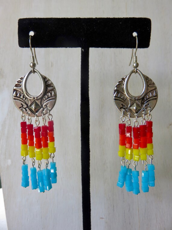 Multi Colored Chandelier Earrings