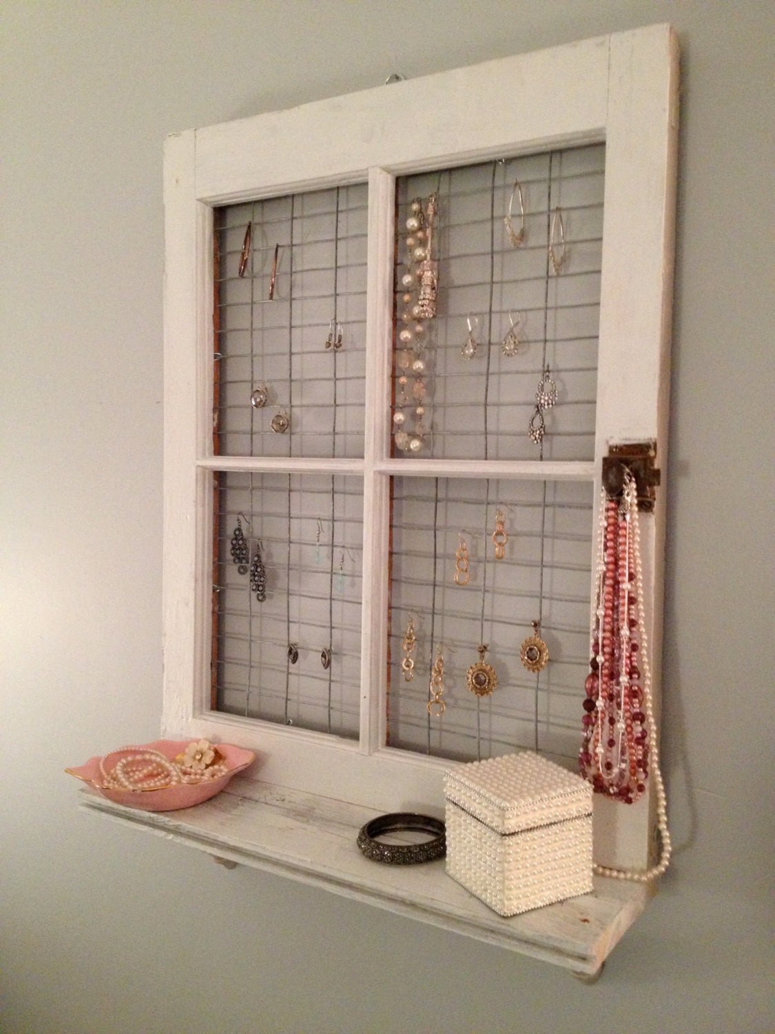 Vintage Window Frame and Shelf Wall Decor Etsy