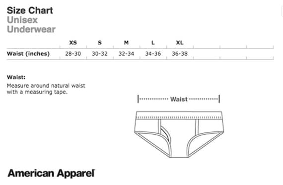 Icon Undies Sizing Chart