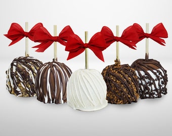 Five Gourmet Chocolate Caramel Apples