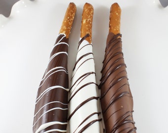 Large Chocolate Caramel Pretzel Rods (3)