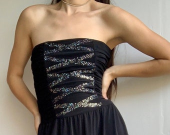 SALE: Y2K MOSCHINO Jeans Black Sparkly Mini Dress