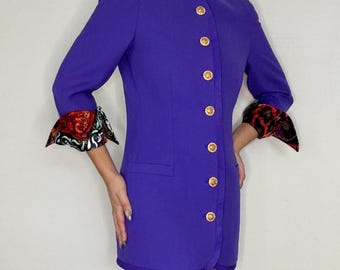 Vintage Gianni Versace Purple Jacket with Gold Buttons