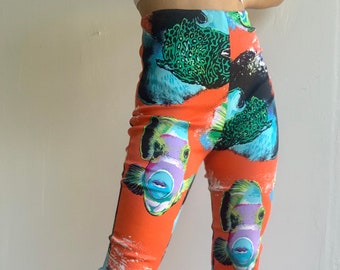 Jaren 90 Vis bedrukte High Waisted Leggings