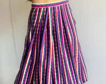 Ciao Sport Silk Multicolored Striped Skirt