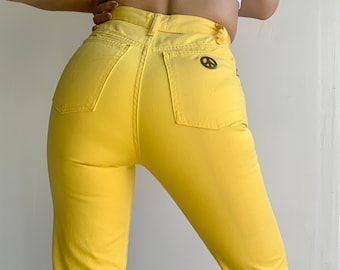 MOSCHINO Gele High Waisted Jeans