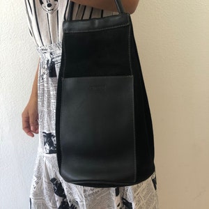 Bolso vintage Ellington de ante y piel negra