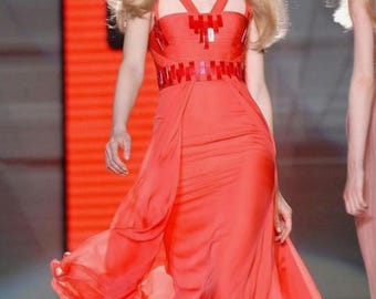 VERSACE Runway Silk Coral Gown F/W 2007